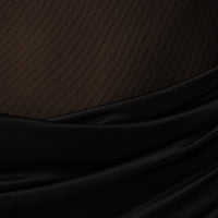 « Muse Sculptée » — Robe Longue Bustier Drapé, Noir