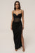 « Muse Sculptée » — Robe Longue Bustier Drapé, Noir