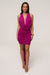 « Heure Tardive » — Robe Courte Plongeante Dos Nu, Fuchsia