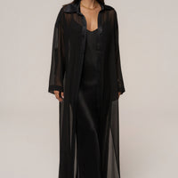 « Promesse Satinée » — Robe Longue, Noir