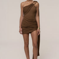 « Muse Nocturne » — Robe Courte, Marron