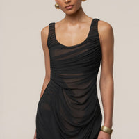 « Isla » — Robe Courte en Maille, Noir