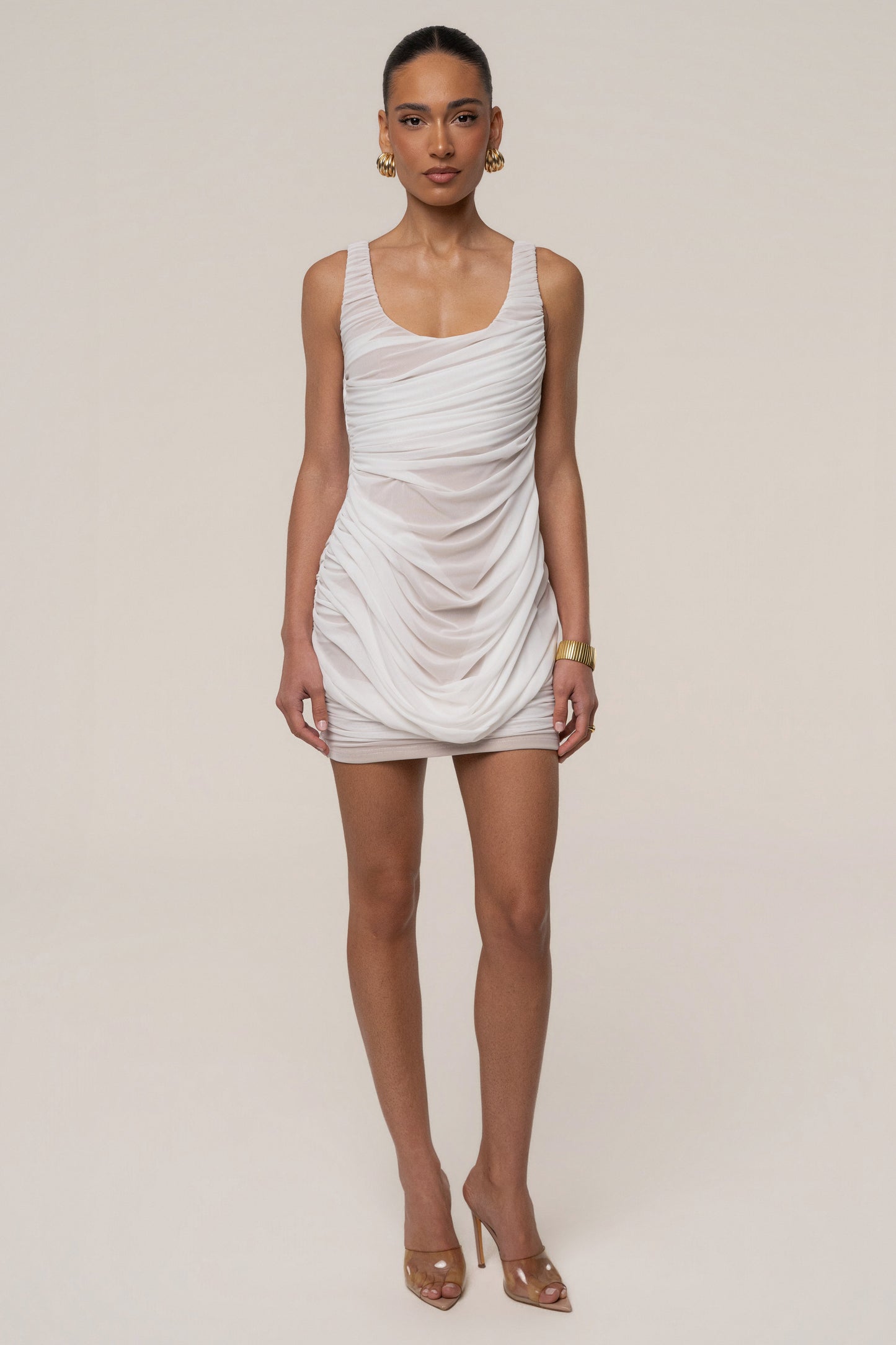 « Isla » — Robe Courte en Maille, Ivoire
