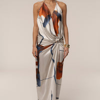 « Malibu » — Robe Mi-Longue en Satin, Ivoire