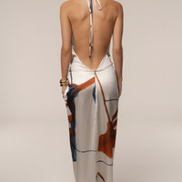 « Malibu » — Robe Mi-Longue en Satin, Ivoire