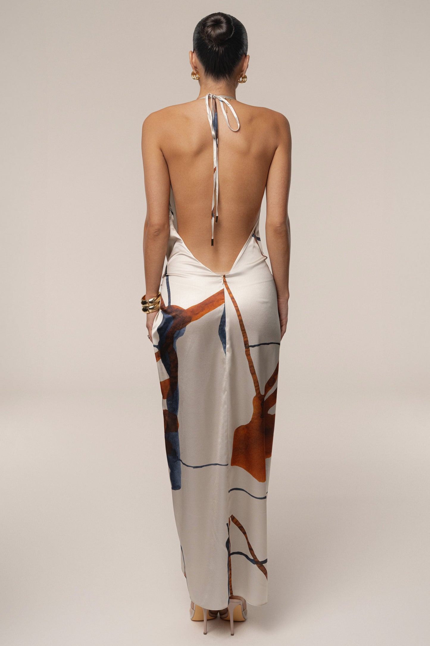 « Malibu » — Robe Mi-Longue en Satin, Ivoire