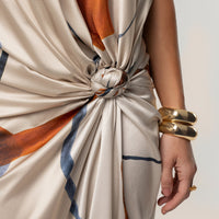 « Malibu » — Robe Mi-Longue en Satin, Ivoire