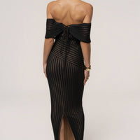 « Chant de Sirène » — Robe Longue Bustier Dos Lacé, Noir