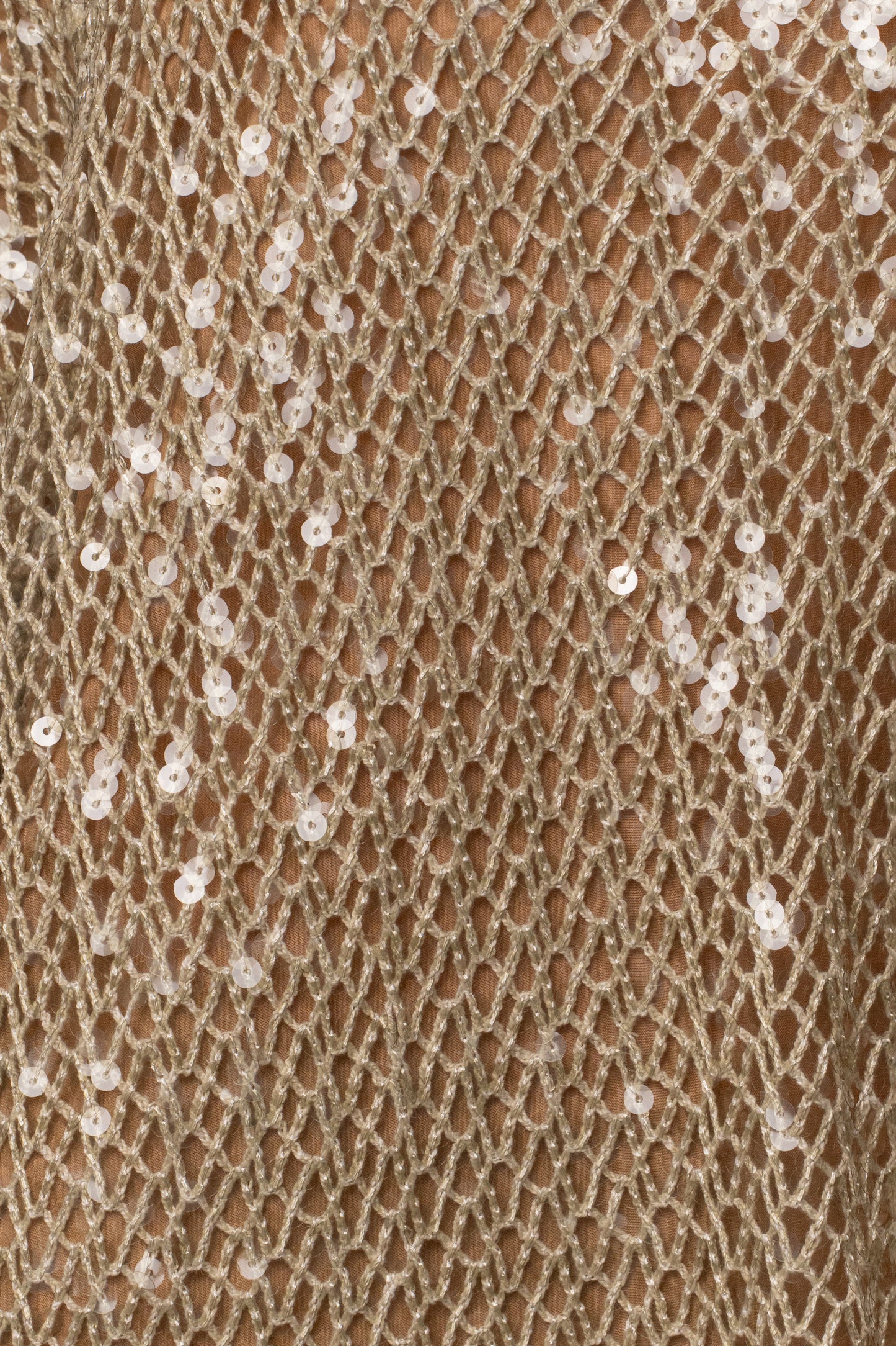« Éclat de Sauge » — Top Transparent à Sequins Manches Évasées, Vert Sauge