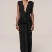« Palma » — Robe Longue Décolletée, Noir