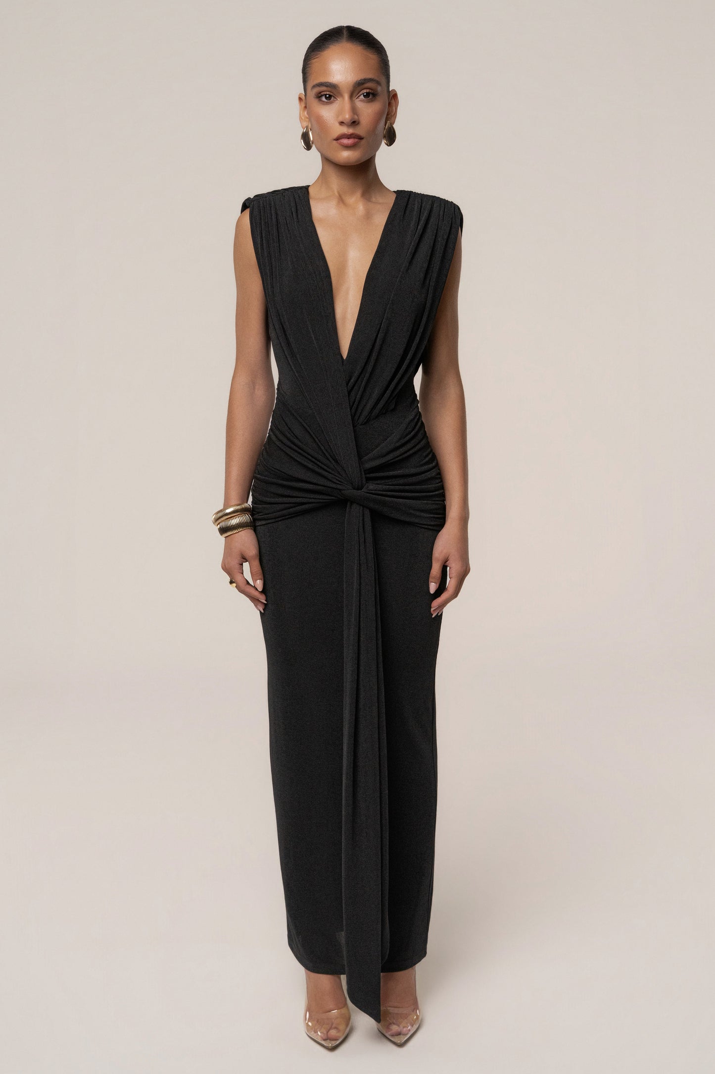 « Palma » — Robe Longue Décolletée, Noir