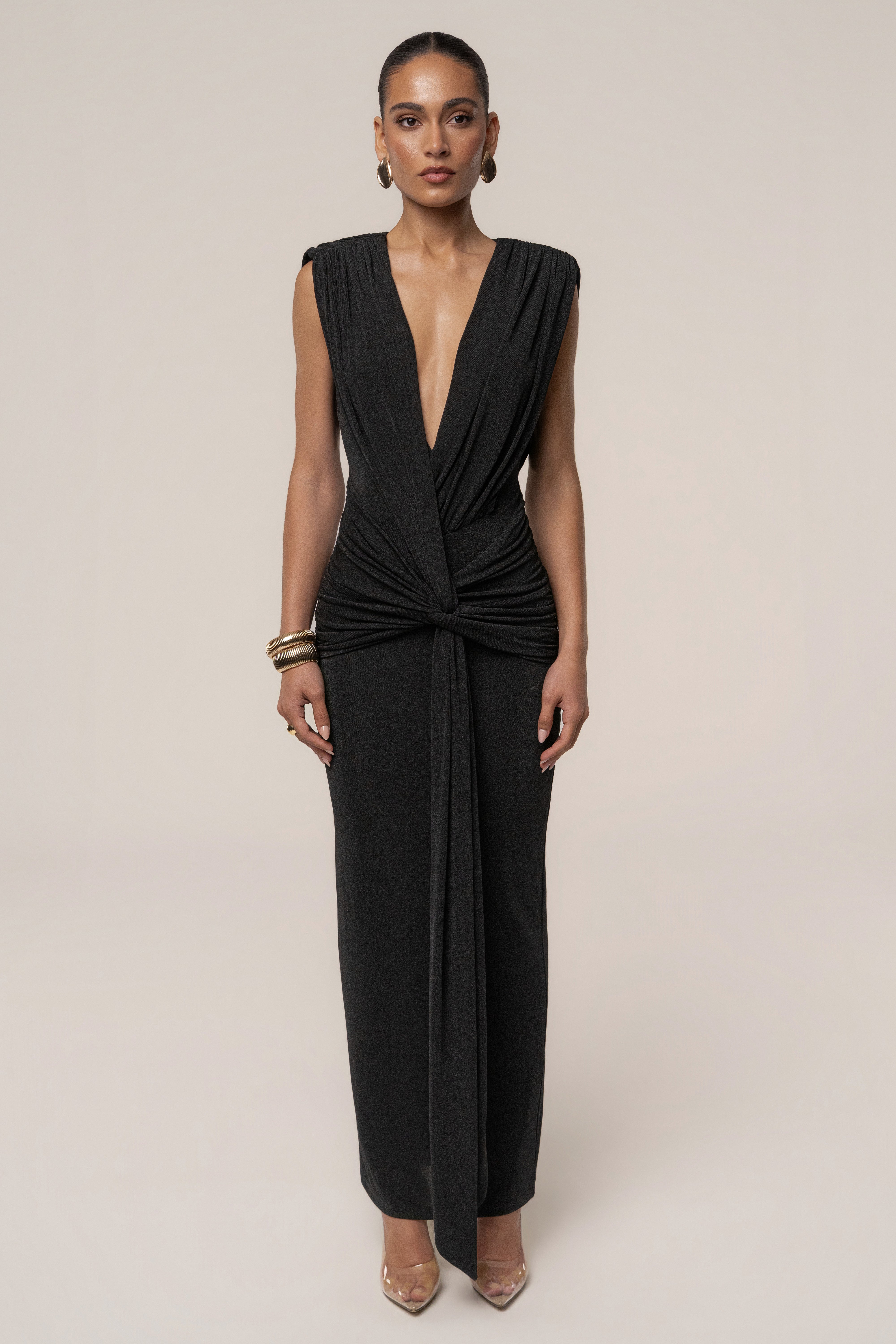 « Palma » — Robe Longue Décolletée, Noir