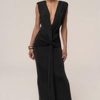 « Palma » — Robe Longue Décolletée, Noir