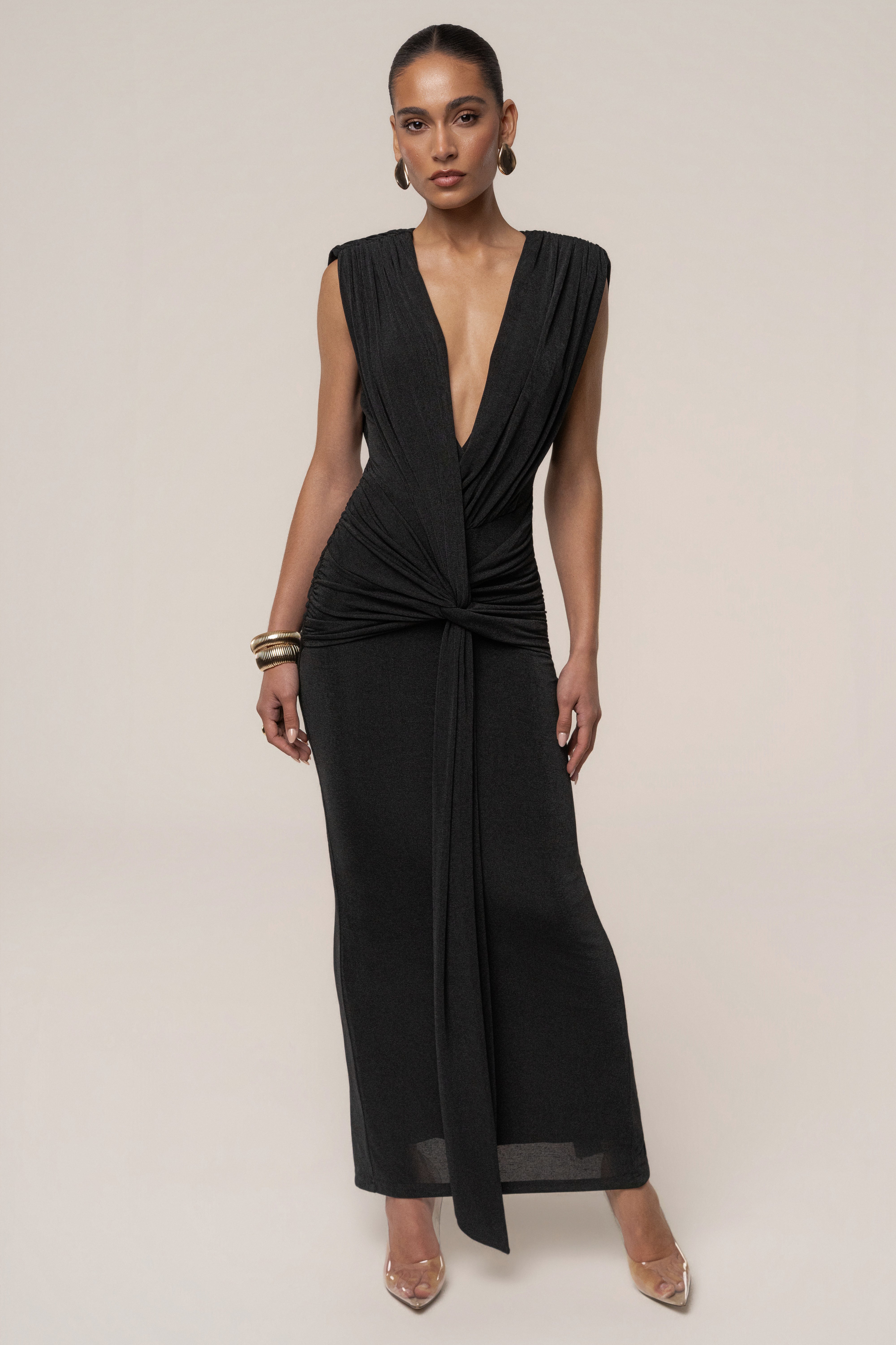 « Palma » — Robe Longue Décolletée, Noir