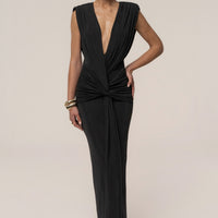 « Palma » — Robe Longue Décolletée, Noir