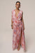 « Fleur du Soir » — Robe Longue Fleurie Drapée, Rose