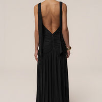 « Soirées Dorées » — Robe Longue Dos Nu Licou, Noir