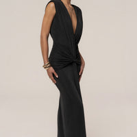 « Palma » — Robe Longue Décolletée, Noir