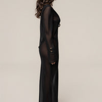« Médaillon » — Robe Cache-Maillot Transparente, Noir