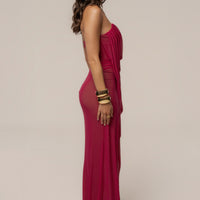 « Sirène » — Robe Longue Sculptante Mesh, Fuchsia