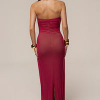« Sirène » — Robe Longue Sculptante Mesh, Fuchsia