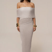 « Chant de Sirène » — Robe Longue Bustier Dos Lacé, Ivoire