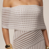 « Chant de Sirène » — Robe Longue Bustier Dos Lacé, Ivoire