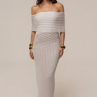« Chant de Sirène » — Robe Longue Bustier Dos Lacé, Ivoire