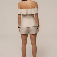 « Douceur Naturelle » — Ensemble Short Bustier, Naturel