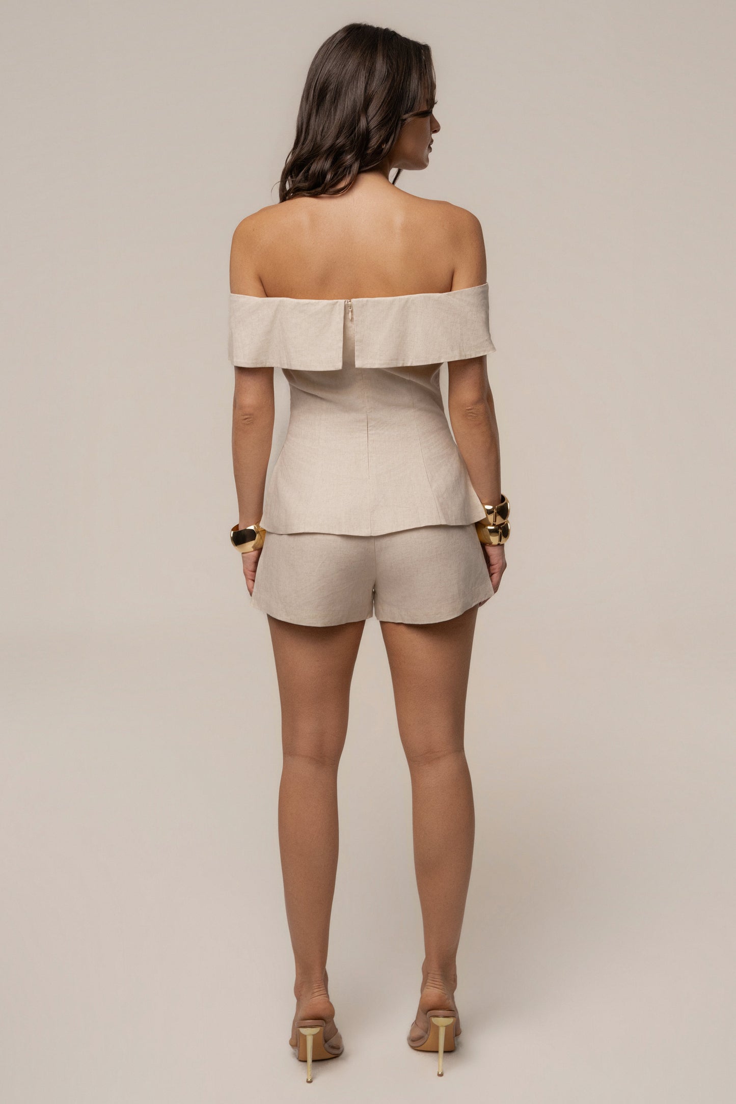 « Douceur Naturelle » — Ensemble Short Bustier, Naturel
