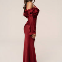 « L'Unique » — Robe Longue en Satin, Rouge