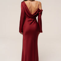 « L'Unique » — Robe Longue en Satin, Rouge