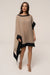 « Lysette » — Haut Poncho Contrasté, Beige