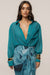 « Brise d'Azur » — Chemisier Oversize à Col Classique, Bleu Aqua