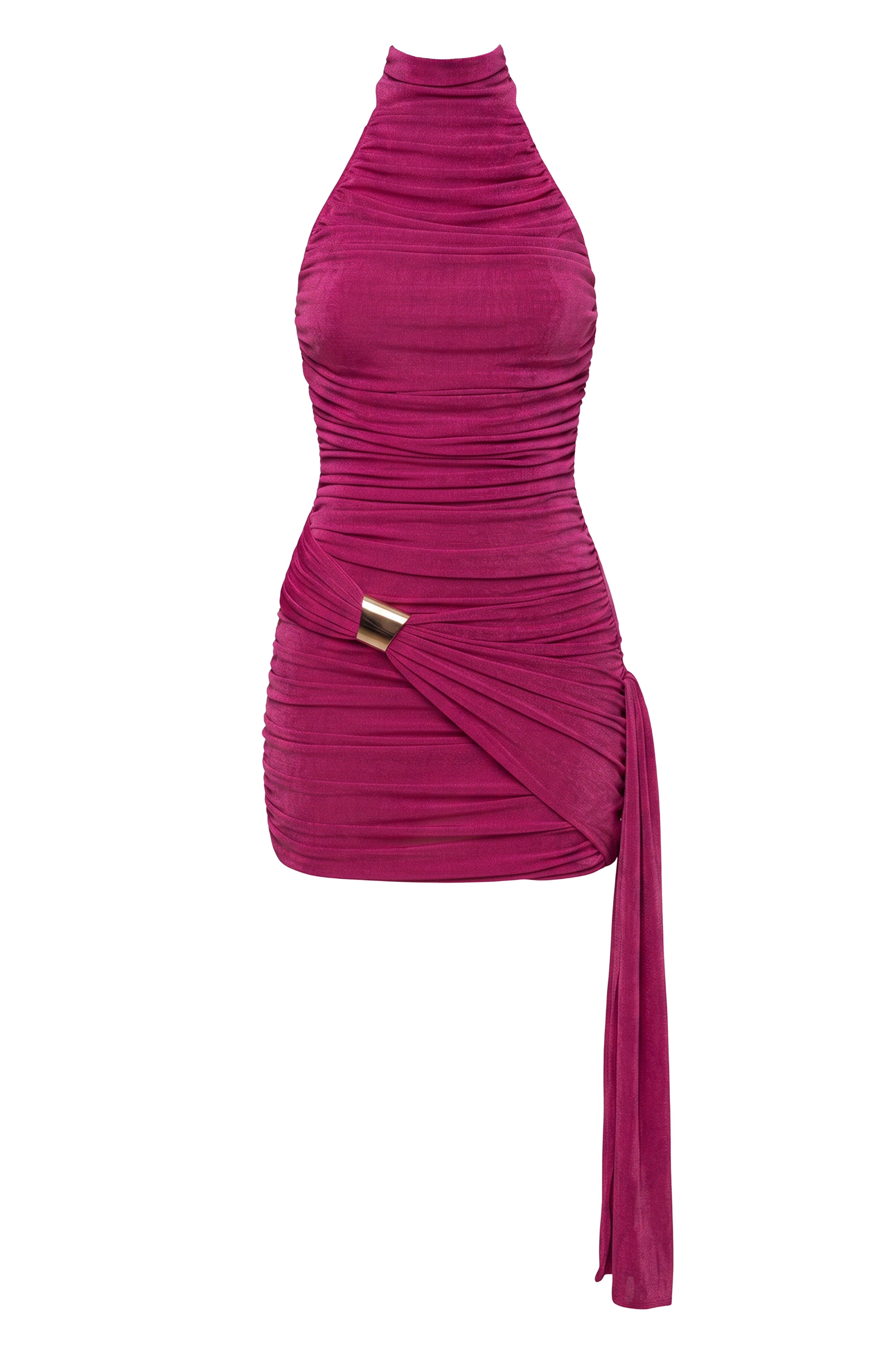 « Anastasia » — Robe Courte Dos Nu Licou Scintillante, Fuchsia