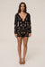 « Songe Floral » — Robe Courte Manches Longues, Noir