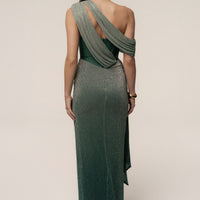 «Émeraude fluide» — robe longue, verte
