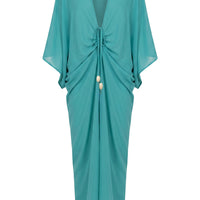 « Jours Sans Fin » — Robe Cache-Maillot Kaftan, Sarcelle