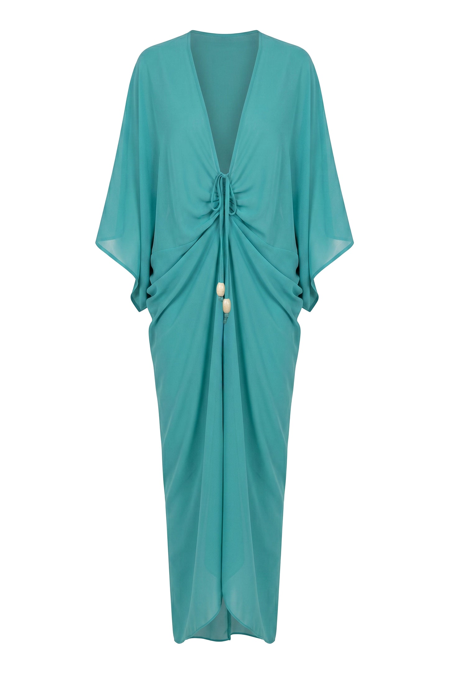 « Jours Sans Fin » — Robe Cache-Maillot Kaftan, Sarcelle