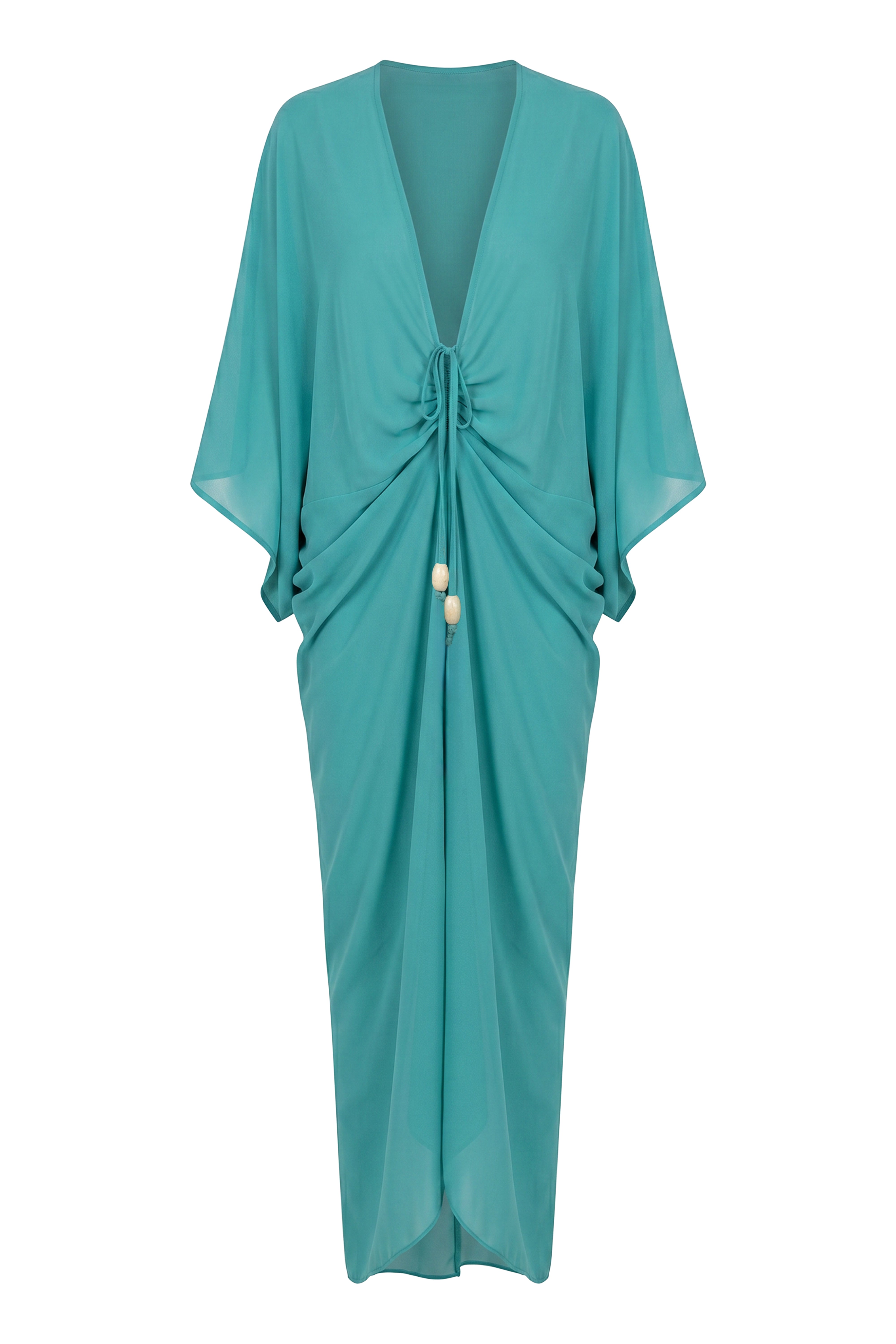 « Jours Sans Fin » — Robe Cache-Maillot Kaftan, Sarcelle