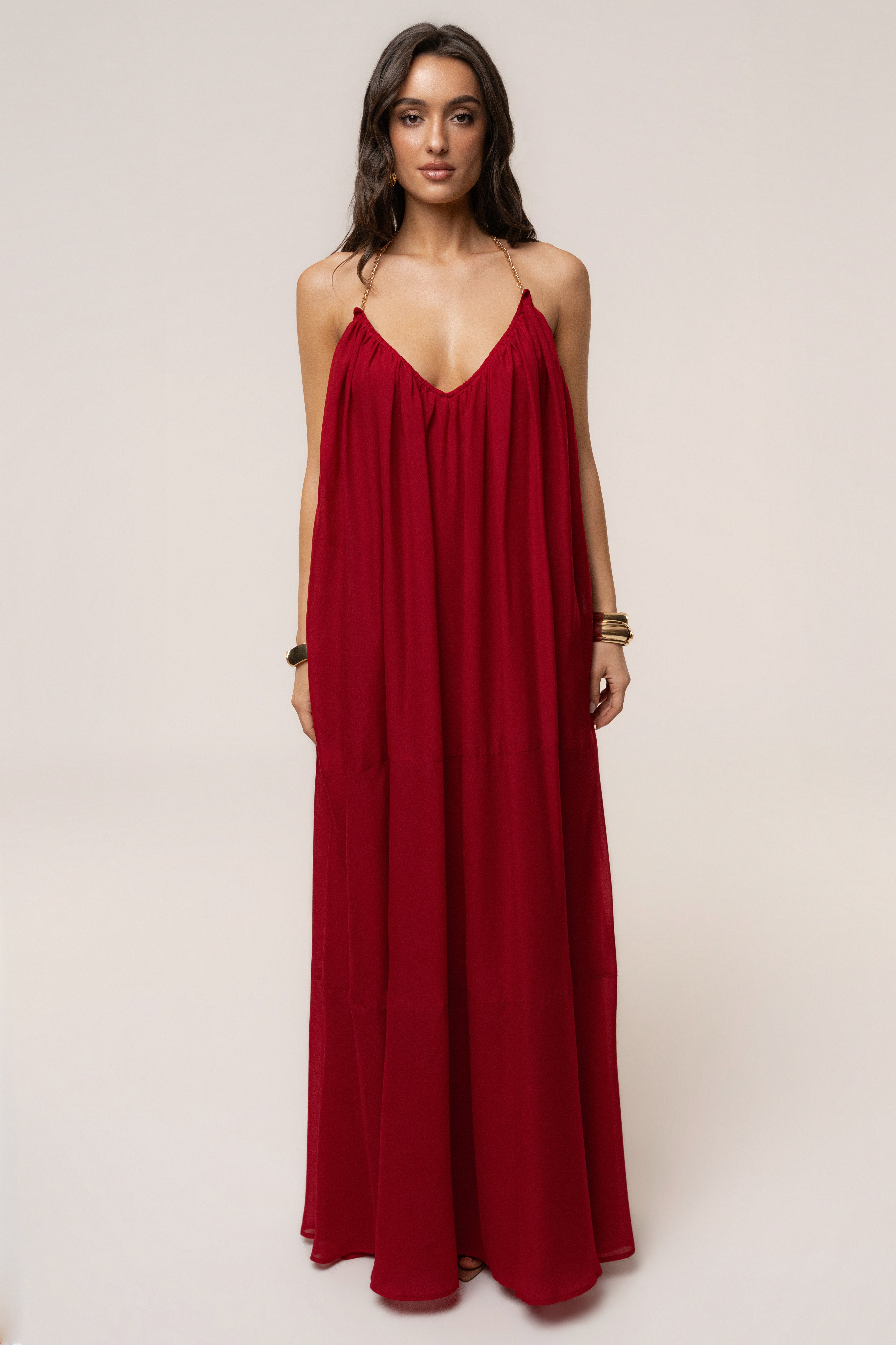 « Dos Dévoilé » — Robe Longue Dos Nu, Rouge