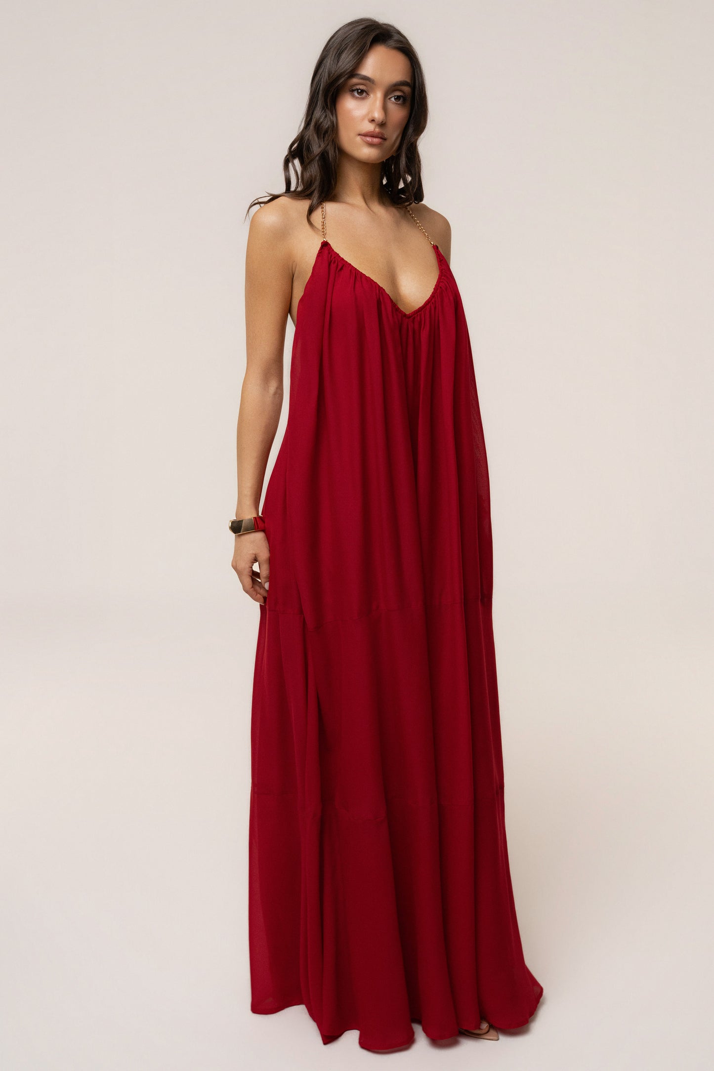 « Dos Dévoilé » — Robe Longue Dos Nu, Rouge