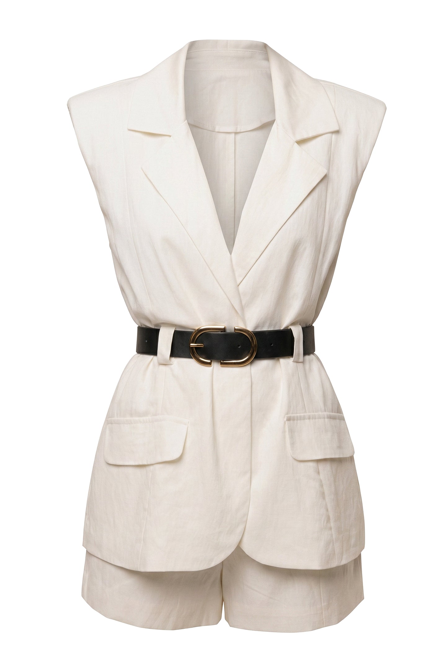 « Portefeuille » — Combinaison Short Blazer, Ivoire
