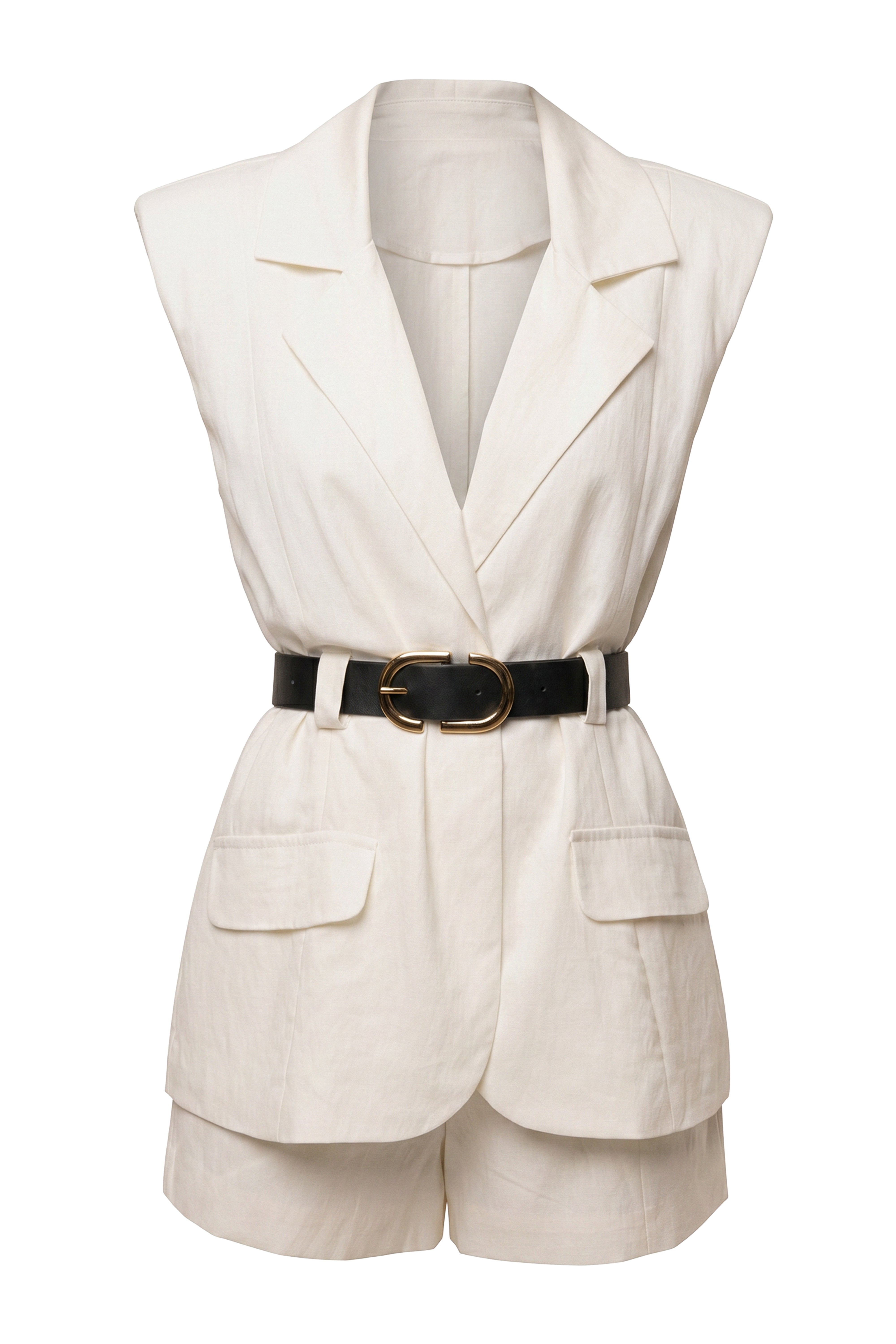 « Portefeuille » — Combinaison Short Blazer, Ivoire
