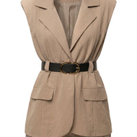 « Portefeuille » — Combinaison Short Blazer, Camel