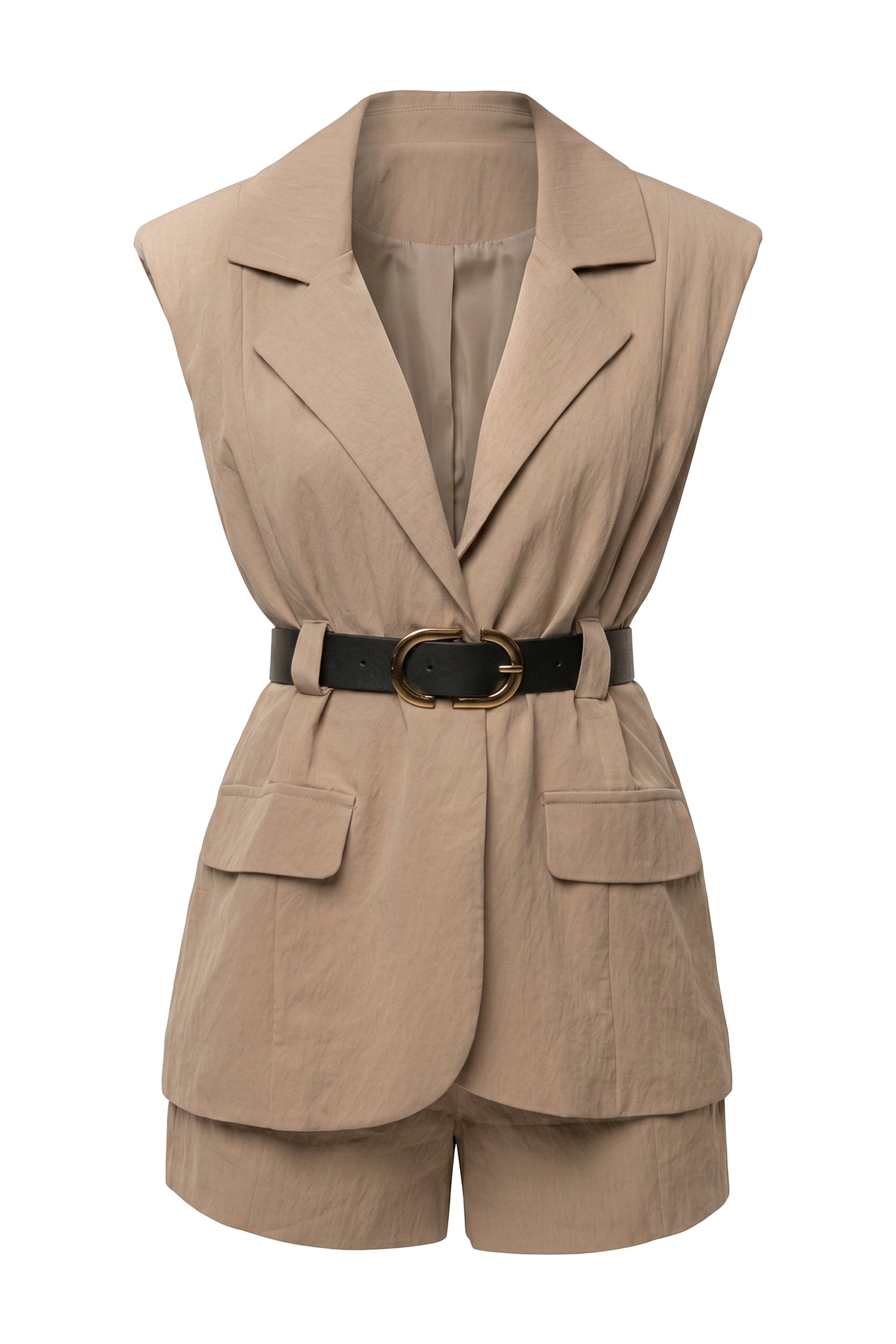 « Portefeuille » — Combinaison Short Blazer, Camel