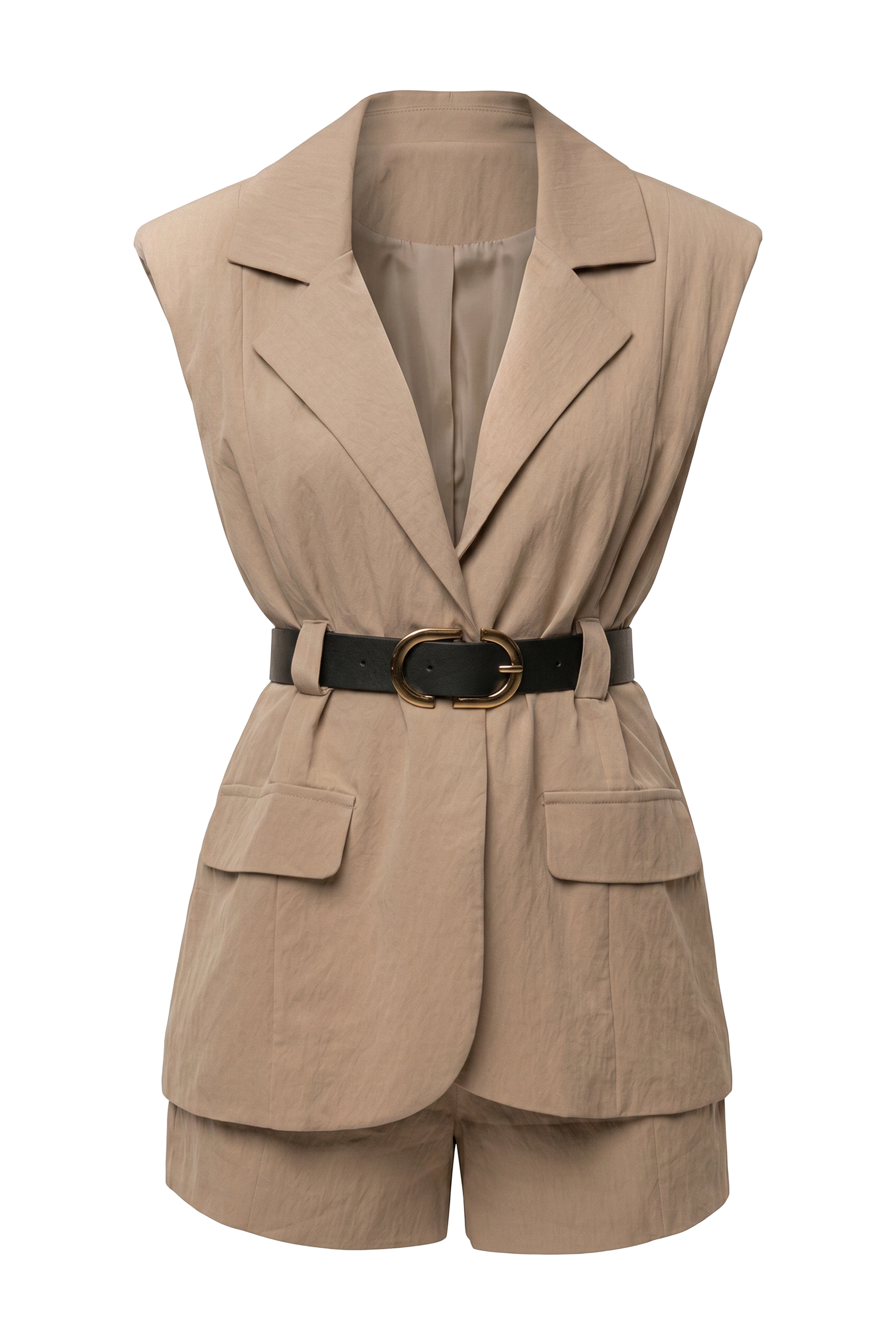 « Portefeuille » — Combinaison Short Blazer, Camel