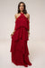 « Tête dans les Nuages » — Robe Longue en Mousseline, Rouge