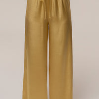 « Brise de Laguna » — Ensemble Pantalon Large Satiné, Jaune