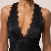 « Nuit de Satin » — Robe Longue Bustier Dos Croisé, Noir